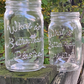 Set of (2) Storage Mason Jars “What is Better Than Plastic?” Brand Embossed Glass